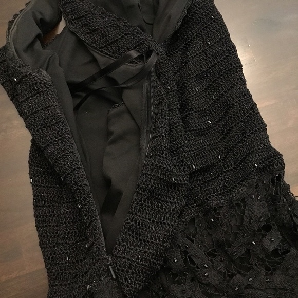 Etoile Evening Collection Crochet Mini Dress 100% Rayon Size M - Picture 8 of 14